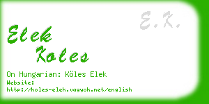 elek koles business card