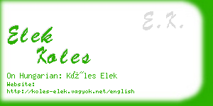 elek koles business card